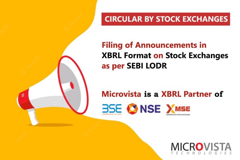 Filing of Announcements in XBRL format on BSE, NSE & MSEI